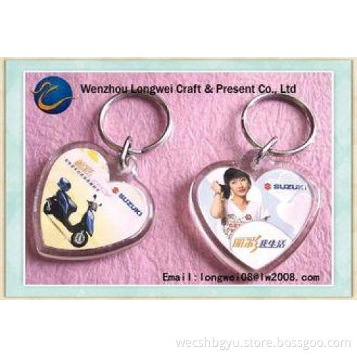 Coin Holder Photo Frame Crystal Acrylic Keychain Gift For L